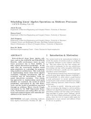 Scheduling Linear Algebra Operations on Multicore ... - Netlib