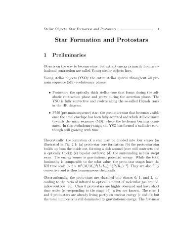 Star Formation and Protostars - UMass Astronomy - Department of ...