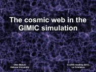 The cosmic web in the GIMIC simulation - CLUES-Project