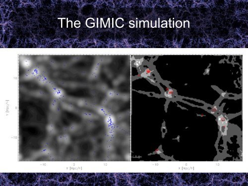 The cosmic web in the GIMIC simulation - CLUES-Project