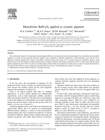 Monoferrite BaFe2O4 applied as ceramic pigment