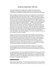 SETTING UP A HEDGE FUND â PART TWO - BarclayHedge