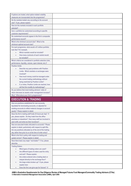 AIMA's Illustrative Questionnaire for Due ... - Interconti, Limited