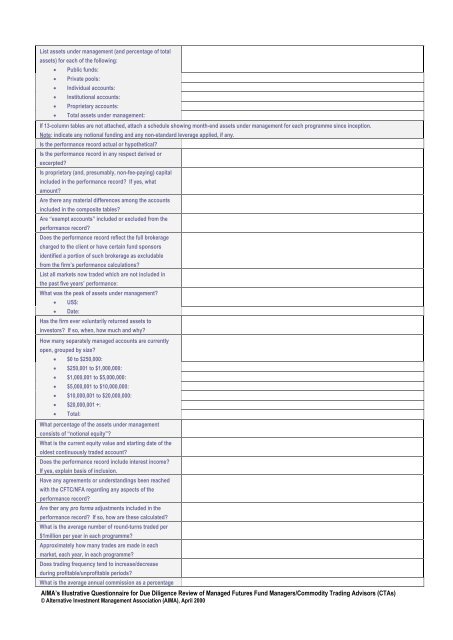 AIMA's Illustrative Questionnaire for Due ... - Interconti, Limited