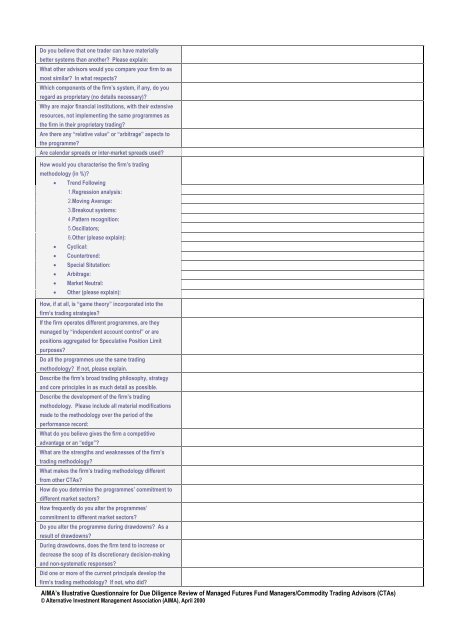 AIMA's Illustrative Questionnaire for Due ... - Interconti, Limited