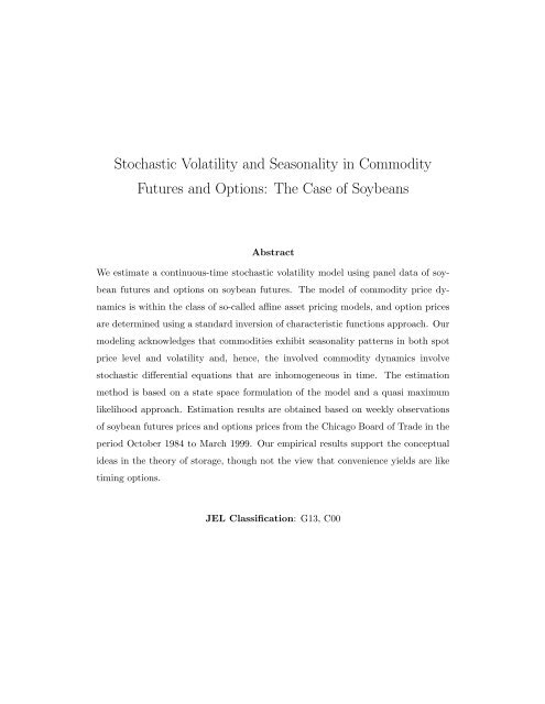 Stochastic Volatility and Seasonality in ... - Interconti, Limited