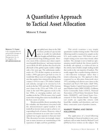 A Quantitative Approach to Tactical Asset ... - Interconti, Limited