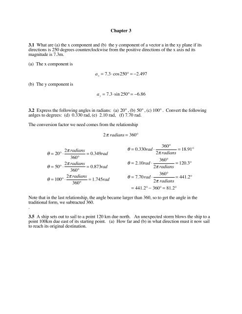 Chapter 3 3 1 What Are A The X Component And B The Y