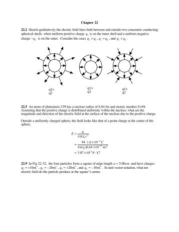 Chapter 22 22.2 Sketch qualitatively the electric field lines both ...