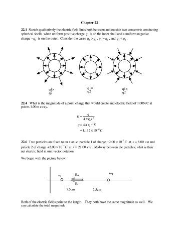 Chapter 22 22.1 Sketch qualitatively the electric field lines both ...