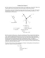 Problems from Chapter 6 6.1 The coefficient of static friction between ...