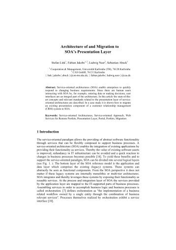 Architecture of and Migration to SOA's Presentation Layer