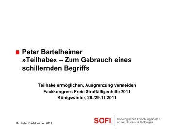 Peter Bartelheimer »Teilhabe« – Zum Gebrauch eines ... - SOFI