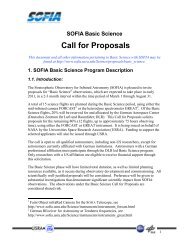 Download the Basic Science Call for Proposals - SOFIA - USRA