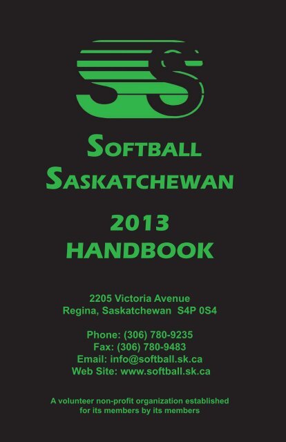 Handbook 2013.indd - Softball Saskatchewan