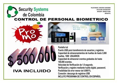 TELEFONOS: 2822933-2833068 CELULAR 3142267597 WASAP: 3046577596 BOGOTA