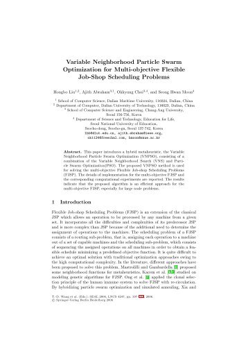 Variable Neighborhood Particle Swarm Optimization ... - Ajith Abraham