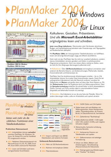 PlanMaker 2004 PlanMaker 2004 - SoftMaker