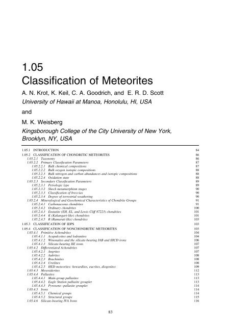 05 Classification of.. - Department of Earth and Planetary Sciences