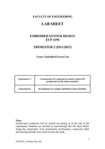 LAB SHEET - Faculty of Engineering