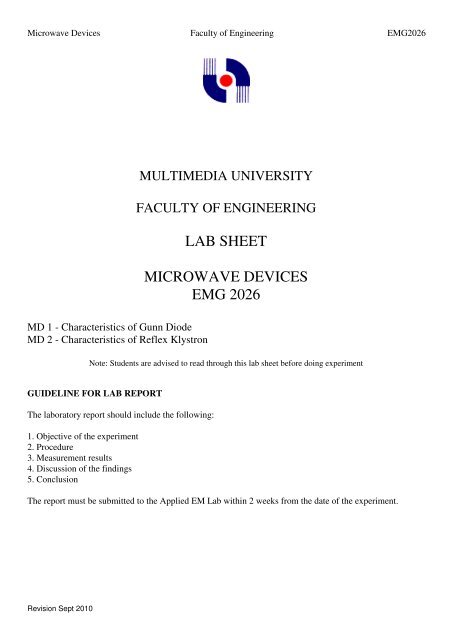 lab sheet microwave devices emg 2026 - Faculty of Engineering ...