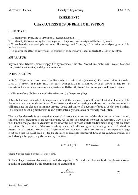 lab sheet microwave devices emg 2026 - Faculty of Engineering ...