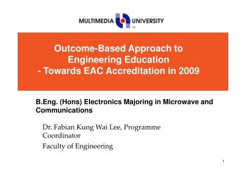 Outcome-Based Education - Faculty of Engineering