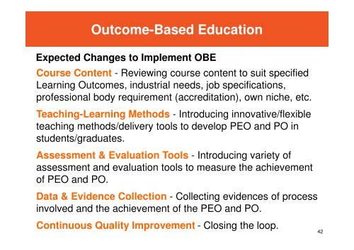 Outcome-Based Education - Faculty of Engineering