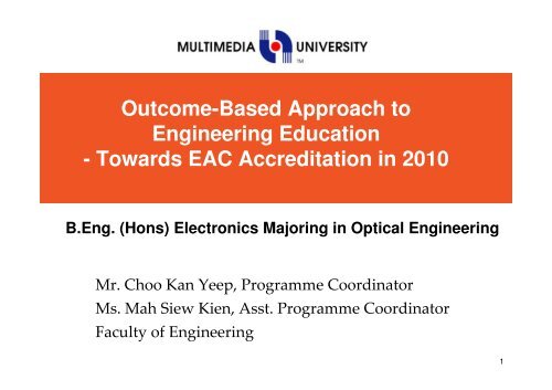 Outcome-Based Approach to Engineering Education - Faculty of ...