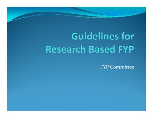 Research Based FYP Guideline