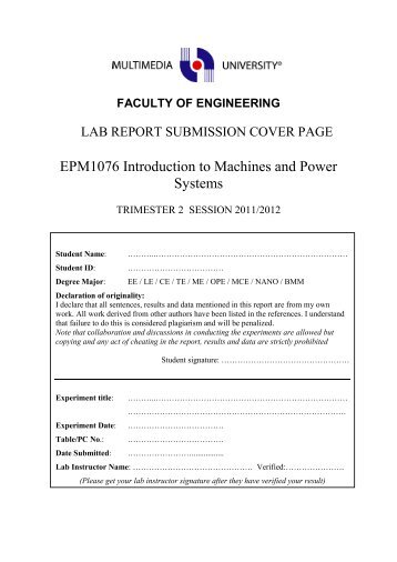 EPM1076 Introduction to Machines and Power Systems - Faculty of ...