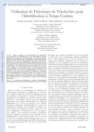 Utilisation de Polynômes de Tchebychev pour l'Identificationa ...