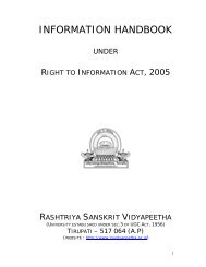 INFORMATION HANDBOOK - Rashtriya Sanskrit Vidyapeetha