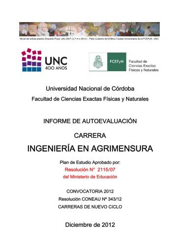 INGENIERÍA EN AGRIMENSURA - Facultad de Ciencias Exactas ...