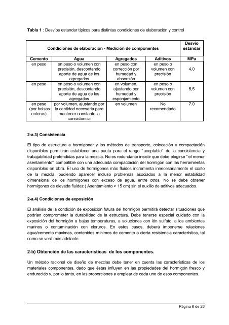 Dosificación de Hormigones