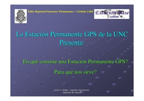 Definición de Estación Permanente GPS - Facultad de Ciencias ...