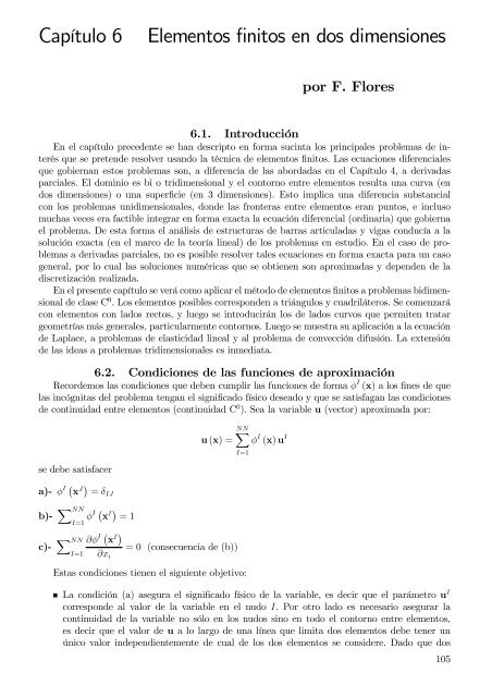 Capítulo 1 Métodos de residuos ponderados Funciones de prueba ...