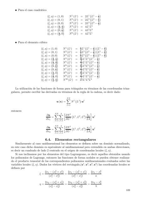 Capítulo 1 Métodos de residuos ponderados Funciones de prueba ...