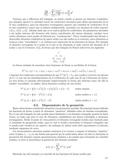 Capítulo 1 Métodos de residuos ponderados Funciones de prueba ...