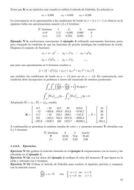 Capítulo 1 Métodos de residuos ponderados Funciones de prueba ...