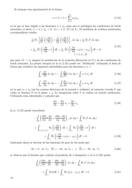 Capítulo 1 Métodos de residuos ponderados Funciones de prueba ...