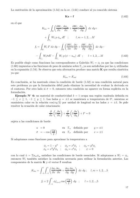 Capítulo 1 Métodos de residuos ponderados Funciones de prueba ...