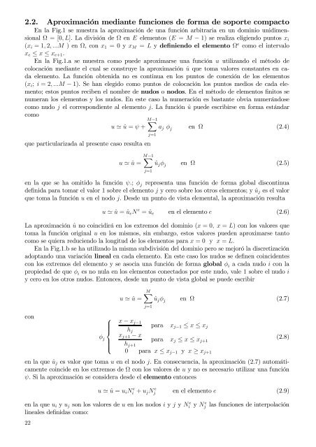 Capítulo 1 Métodos de residuos ponderados Funciones de prueba ...