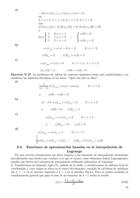 Capítulo 1 Métodos de residuos ponderados Funciones de prueba ...