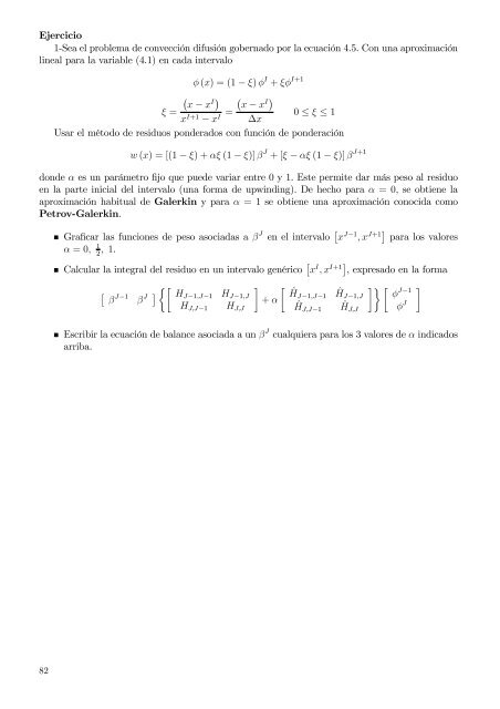 Capítulo 1 Métodos de residuos ponderados Funciones de prueba ...