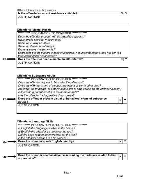 OFFENDER TRAITS INVENTORY (Risk Assessment - OPUS Screen ...