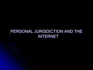 Personal Jurisdiction and the Internet