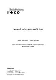Les coûts du stress en Suisse - Seco - admin.ch