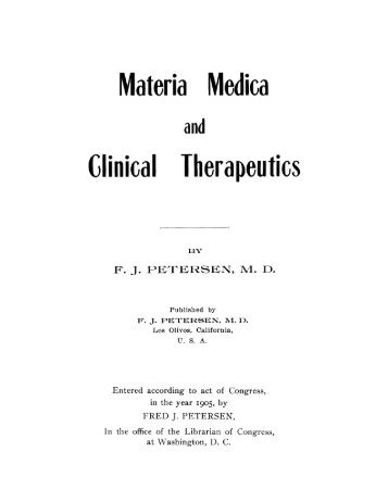 materia medica and therapeutics.