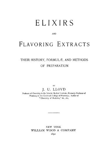 Lloyd - Elixir & Flavoring Extracts Formulae - Soil and Health Library